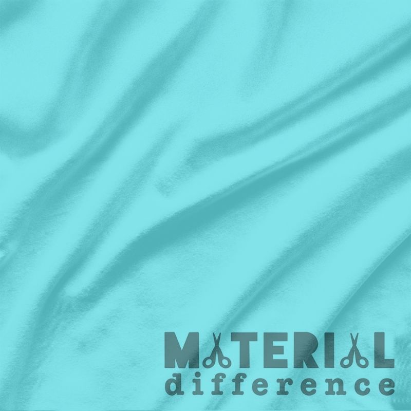 Turquoise fabric with 'Material Difference' logo