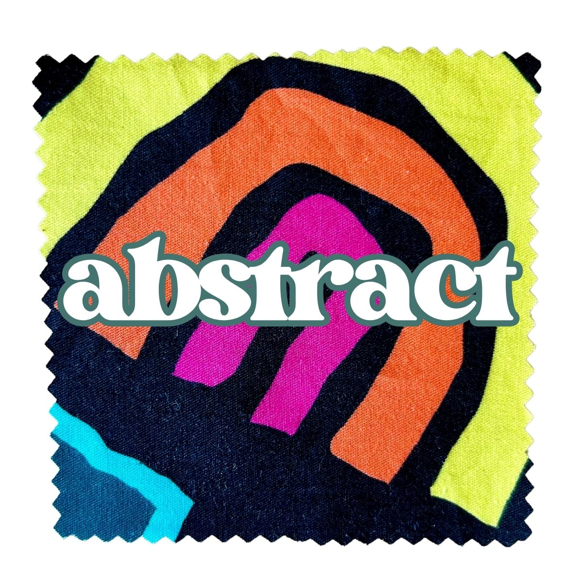 Black background with abstract rainbow. Text says 'Abstract'