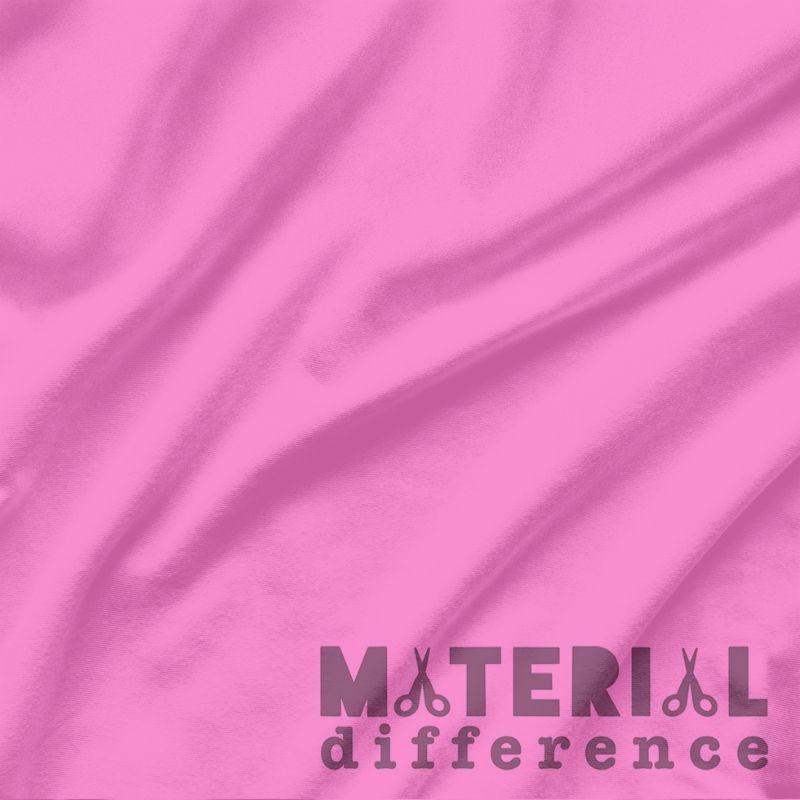 Pink fabric with 'Material Difference' logo