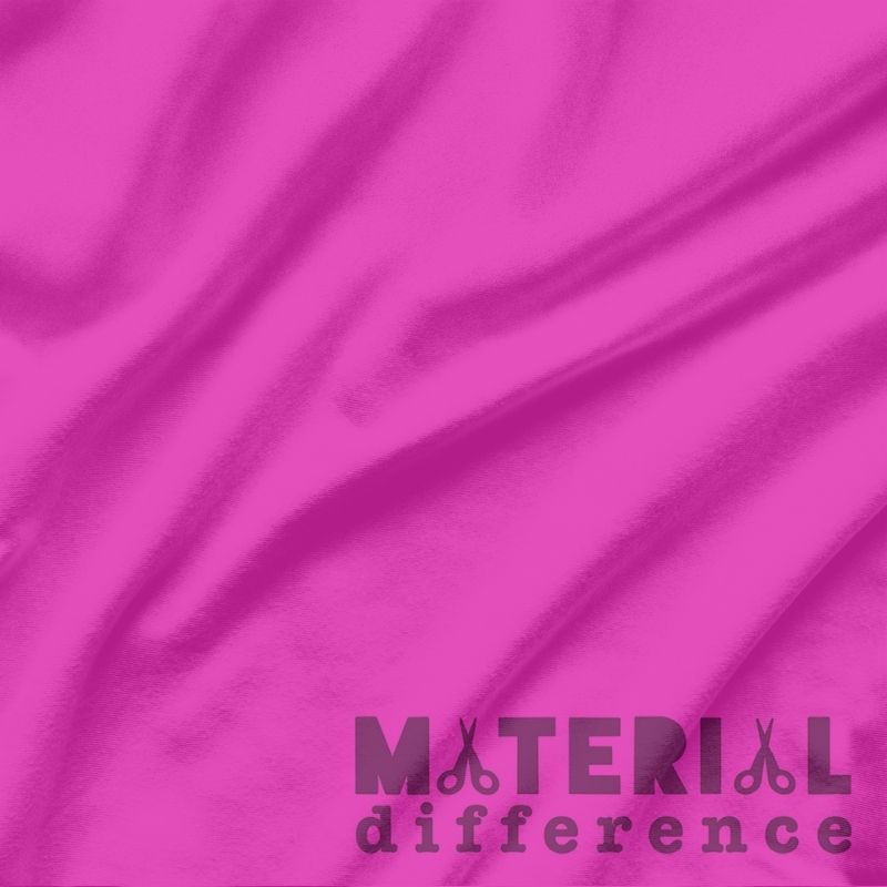 Pink fabric with 'Material Difference' logo in the corner