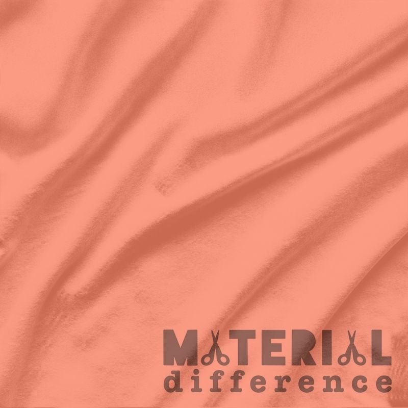 Apricot fabric with 'Material Difference' logo