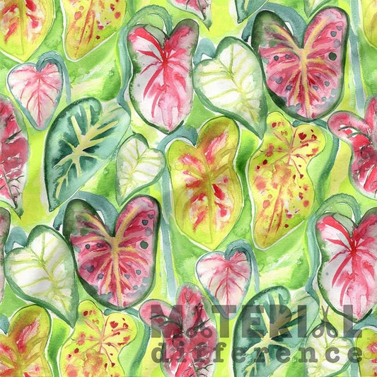 Pattern of pink and green leaves with 'Butterfly Difference' branding.