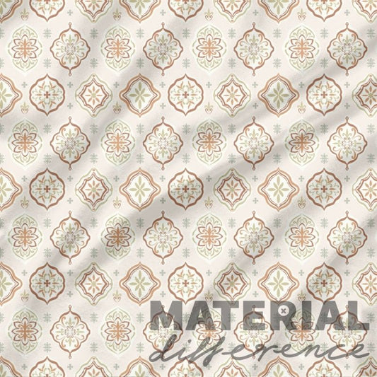 Patterned light brown material with geometric shapes and 'MATERIAL difference' text.