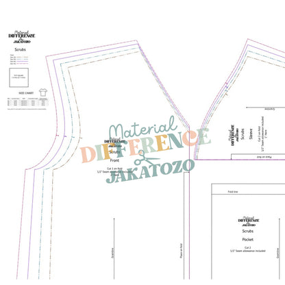 Unisex Curvy Scrubs Digital Sewing Pattern
