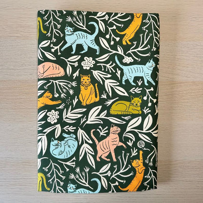 Kitty Cats Green COTTON CANVAS