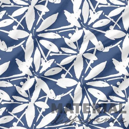 White leaf pattern on a dark blue background with 'MATERIAL Difference' branding.