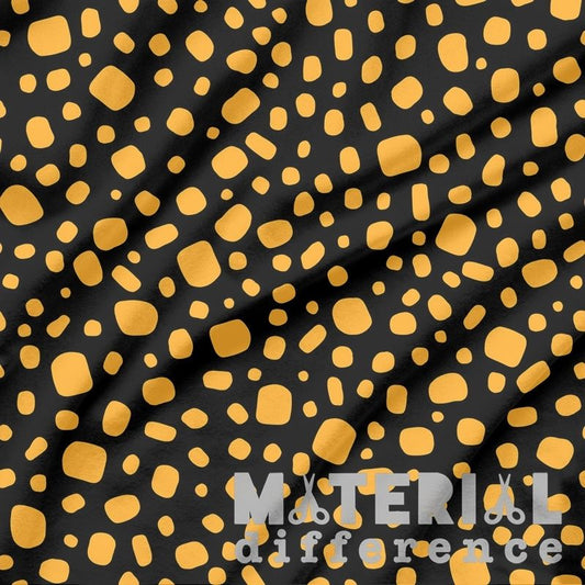 Black fabric with yellow polka dot pattern and 'Material Difference' branding.