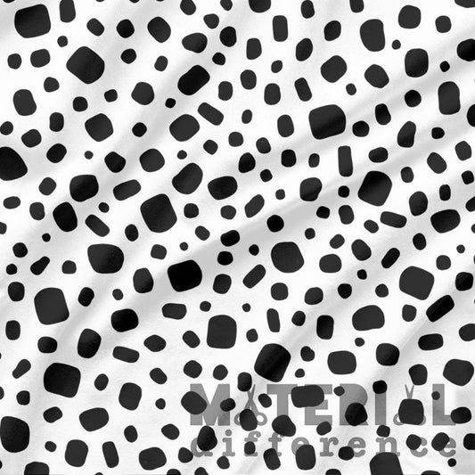Black and white patterned fabric with 'Material Difference' text overlay
