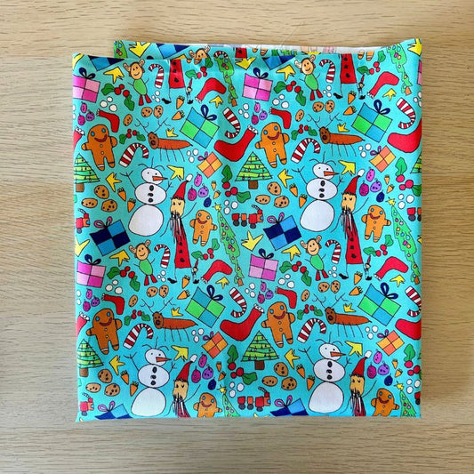 Darcy's Christmas Turquoise COTTON WOVEN