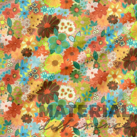 Colorful floral pattern with 'Material Difference' branding