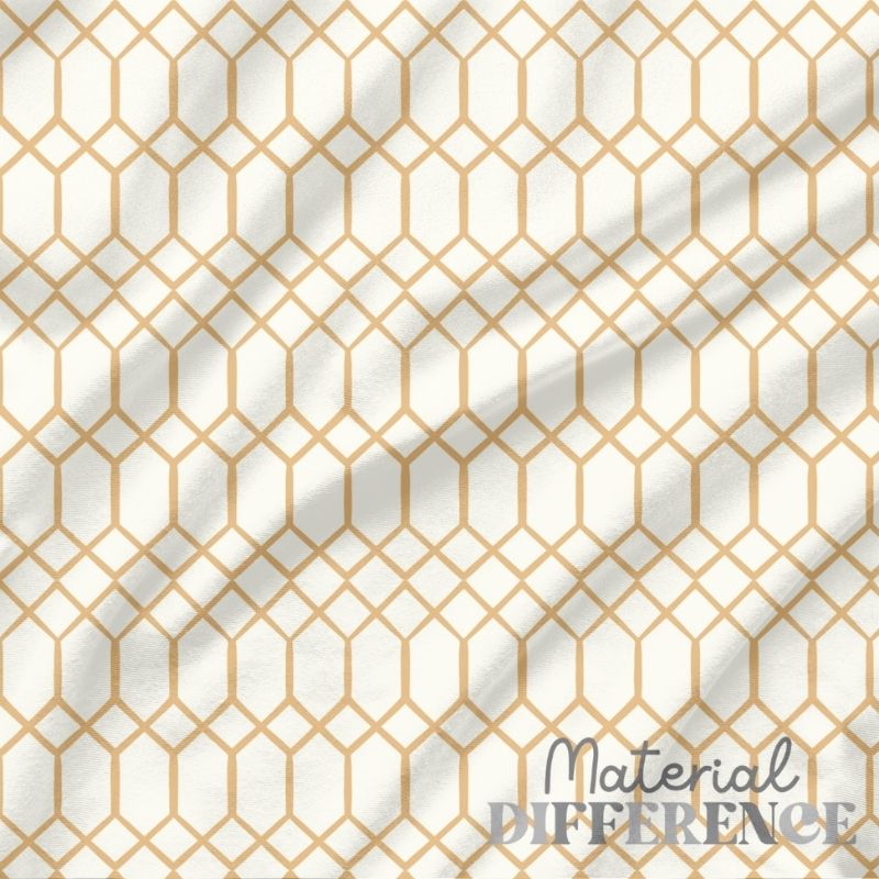 Gold geometric pattern on a white background with 'Material Difference' branding.