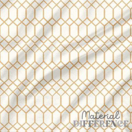 Gold geometric pattern on a white background with 'Material Difference' branding.